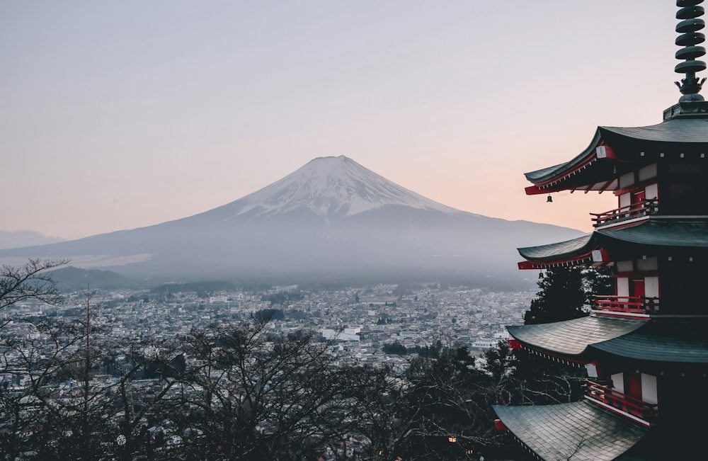 Mount Fuji and Chureito Pagoda in Japan